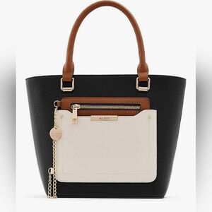 Aldo Elegant Black and Cream Tote